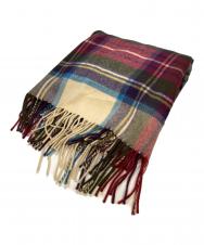 JOHNSTONS OF ELGIN (ジョンストンズオブエルガン) 大判カシミヤチェックマフラー レッド×ベージュ