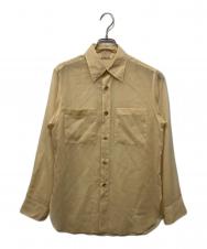 AURALEE (オーラリー) WOOL RECYCLE POLYESTER SHEER CLOTH SHIRT イエロー