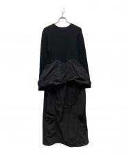 AMERI (アメリ) BALLOON DETAIL KNIT DOCKING DRESS ブラック サイズ:M