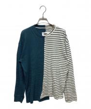 MM6 Maison Margiela (エムエムシックスメゾンマルジェラ) 切替カットソー ホワイト×グリーン サイズ:S