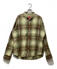 Supreme (シュプリーム) Shadow Plaid Flannel Shirt(シャドウプレイド フランネルシャツ) グリーン サイズ:S