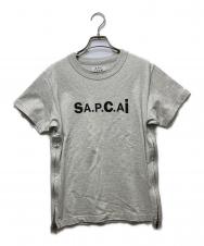 A.P.C. (アーペーセー) sacai (サカイ) SIDE ZIP LOGO TEE/サイドジップロゴティ グレー サイズ:XXS