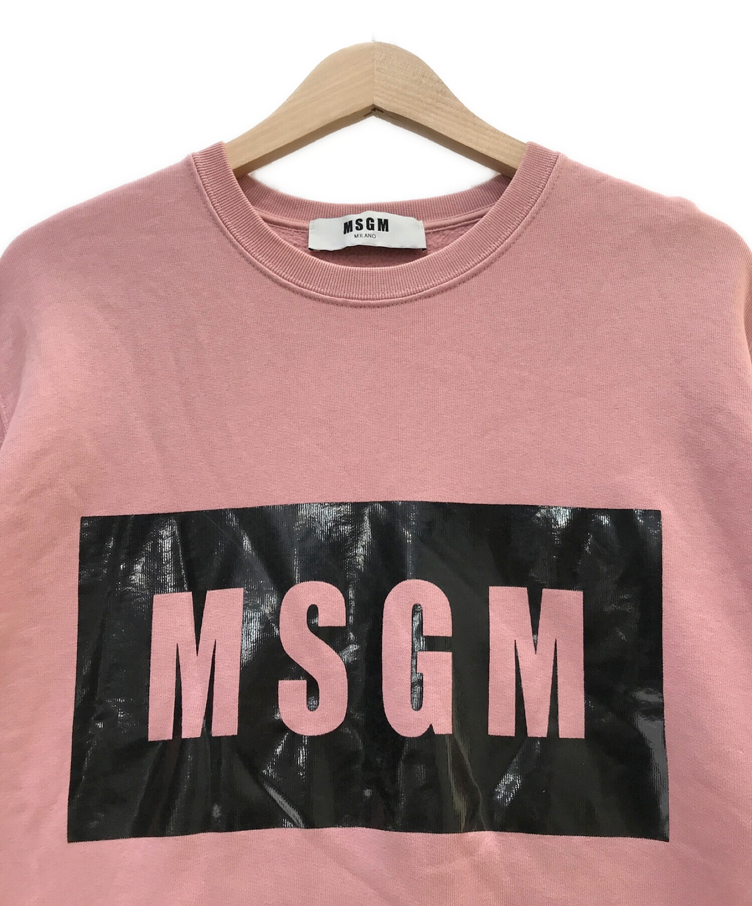 MSGM (エムエスジーエム) ロゴプリントスウェット ピンク サイズ:S
