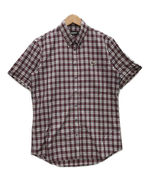 DSQUARED2（ディースクエアード）DSQUARED2 (ディースクエアード) チェックシャツ レッド サイズ:46の古着・服飾アイテム