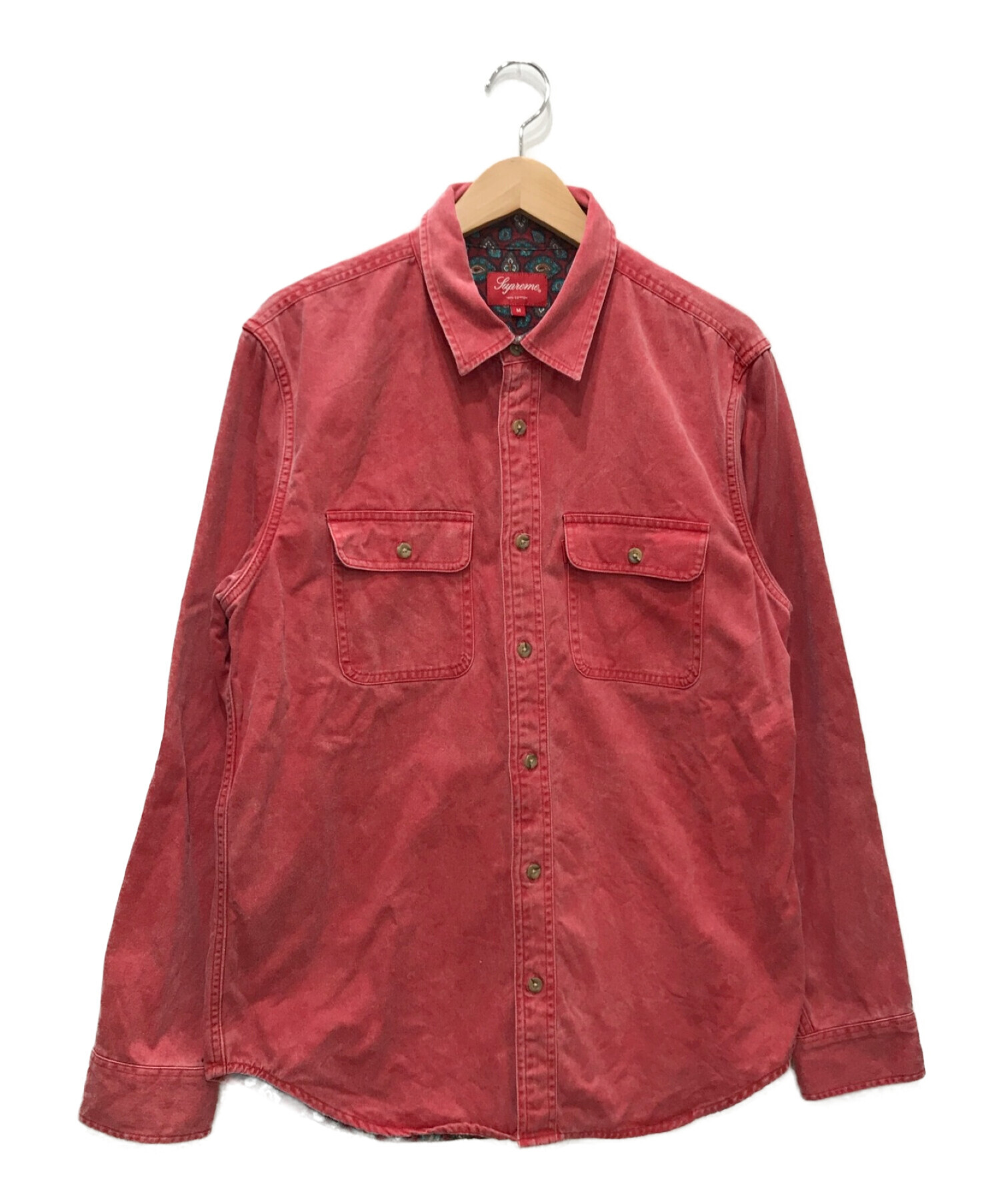 中古・古着通販SUPREME (シュプリーム) Flannel Lined Twill Shirt レッド サイズ:M｜ブランド・古着通販  トレファク公式TREFAC FASHION