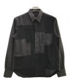COMME des GARCONS HOMME（コムデギャルソン オム）の古着「パッチワークシャツ」｜グレー×ブラック