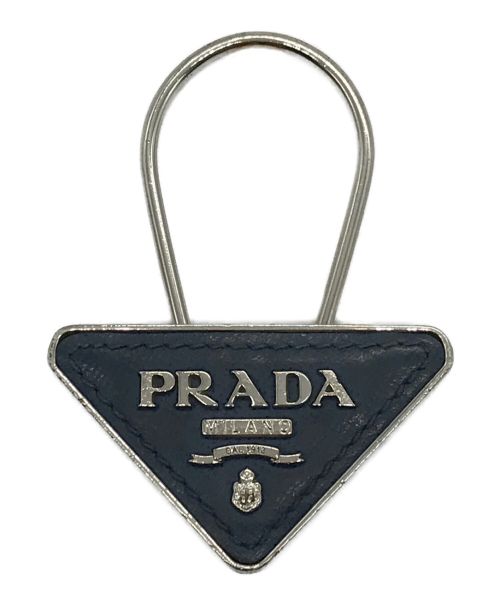 PRADA（プラダ）PRADA (プラダ) トライアングル キーリング ネイビーの古着・服飾アイテム