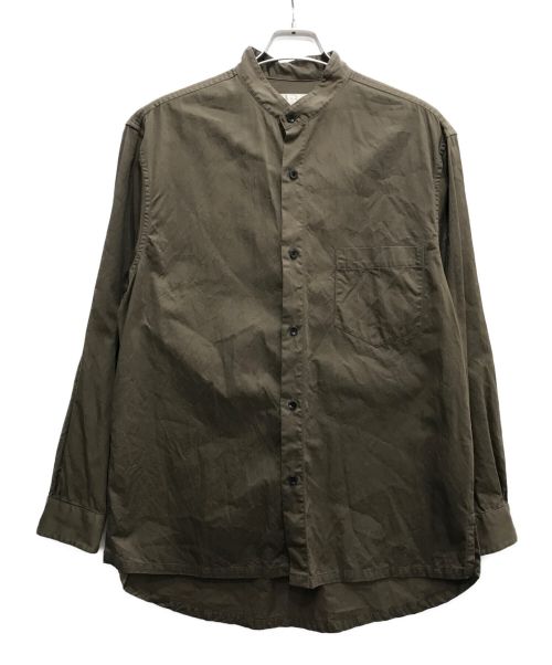 COLINA（コリーナ）COLINA (コリーナ) バンドカラーシャツ ブラウン サイズ:Lの古着・服飾アイテム