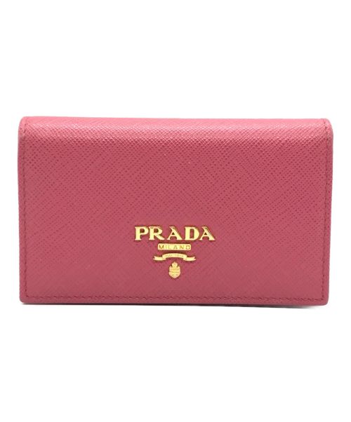 PRADA（プラダ）PRADA (プラダ) サフィアーノレザー カードケース ピンクの古着・服飾アイテム