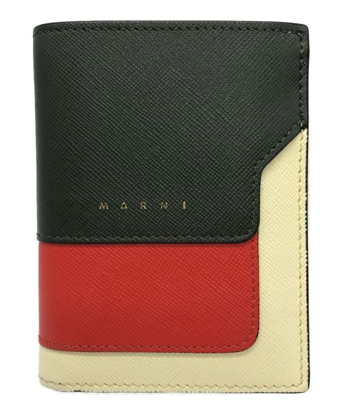 MARNI（マルニ）MARNI (マルニ) 2つ折り財布 オリーブ×レッド×ベージュの古着・服飾アイテム