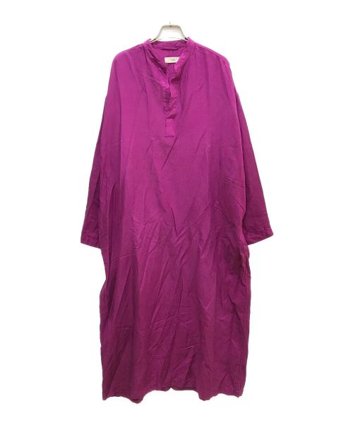 UNFIL（アンフィル）UNFIL (アンフィル) シルク＆コットン ツイル シャツ ドレス パープル サイズ:1の古着・服飾アイテム
