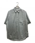 Graphpaperグラフペーパー）の古着「Broad Stripe S/S Oversized Regular Collar Shirt」｜ホワイト