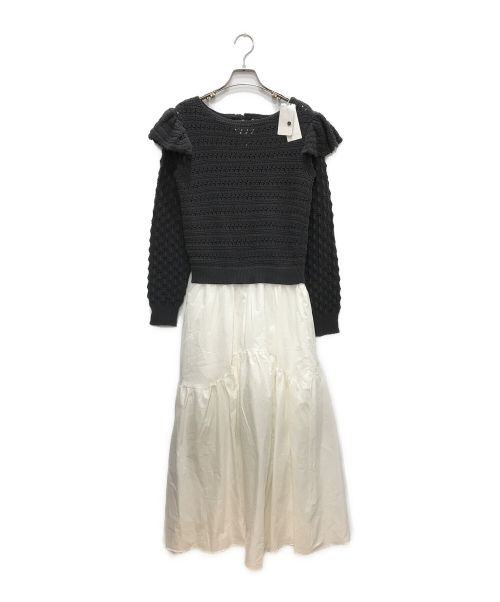 CASA FLINE（カーサフライン）CASA FLINE (カーサフライン) カギ針ドッキングドレス ホワイト サイズ:Fの古着・服飾アイテム