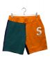 SUPREME（シュプリーム）の古着「S Logo Colorblocked Sweatshort」｜オレンジ×ブラック