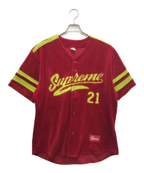 SUPREME（シュプリーム）SUPREME (シュプリーム) Velour Baseball Jersey レッド サイズ:Lの古着・服飾アイテム