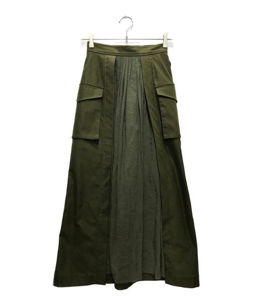 CLANE（クラネ）CLANE (クラネ) プリーツドッキングスカート オリーブの古着・服飾アイテム