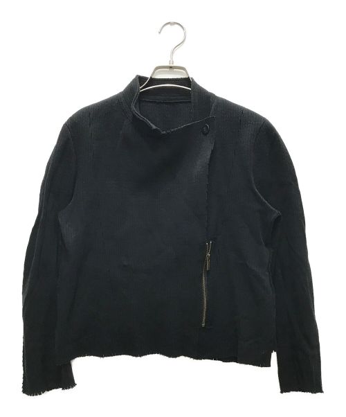 ISSEY MIYAKE（イッセイミヤケ）ISSEY MIYAKE (イッセイミヤケ) カッティングニットジャケット ブラック サイズ:2の古着・服飾アイテム