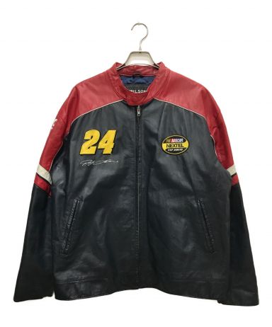 90s】ウィルソンズレザー CHASE レーシングレザージャケット 企業ロゴ  