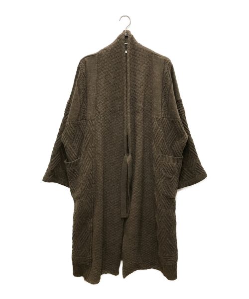 yashiki（ヤシキ）yashiki (ヤシキ) Hoko Knit Coat ブラウン サイズ:Fの古着・服飾アイテム