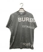 BURBERRYバーバリー）の古着「HORSEFERRY PRINT T-SHIRT/ホースフェリープリントロゴTシャツ」｜グレー