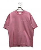 Stockholm clubストックホルムクラブ）の古着「ロゴ刺繍オーバーサイズフィットTシャツ」｜ピンク