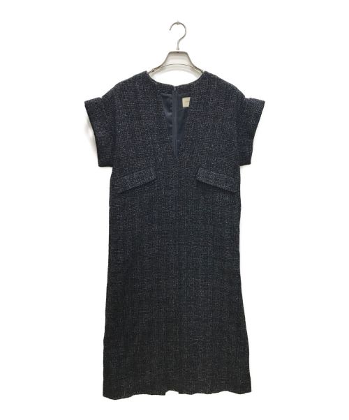 UNITED ARROWS（ユナイテッドアローズ）UNITED ARROWS (ユナイテッドアローズ) ミックスツイードジャンパースカート ネイビー サイズ:36の古着・服飾アイテム