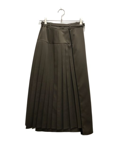 UNITED TOKYO（ユナイテッドトーキョー）UNITED TOKYO (ユナイテッドトーキョー) オプティカルジッププリーツスカート ブラック×グリーン サイズ:2の古着・服飾アイテム