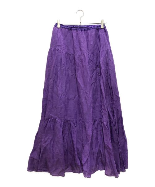 enrica（エンリカ）enrica (エンリカ) シルクリネンティアードスカート パープル サイズ:38の古着・服飾アイテム