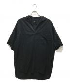 COMOLIコモリ）の古着「ベタシャン スキッパー半袖シャツ」｜ブラック