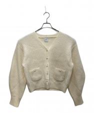 Spick and Span (スピックアンドスパン) パール畦ニット カーディガン ホワイト サイズ:Free