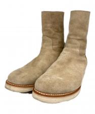 MINEDENIM (マインデニム) Suede Leather Back Zip Boots/スエード レザー バック ジップ ブーツ ベージュ サイズ:42