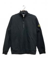 STONE ISLAND (ストーンアイランド) ハーフジップ スウェットシャツ ブラック サイズ:M