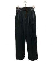 Mame Kurogouchi (マメクロゴウチ) High Waisted Chino Wide Trousers ブラック サイズ:2