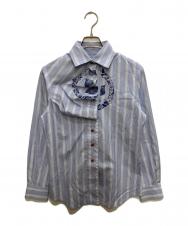 Vivienne Westwood RED LABEL (ヴィヴィアンウエストウッドレッドレーベル) フリルプリントシャツ ブルー サイズ:3