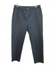 stussy (ステューシー) シアサッカーストライプパンツ ブラック×ネイビー サイズ:XL