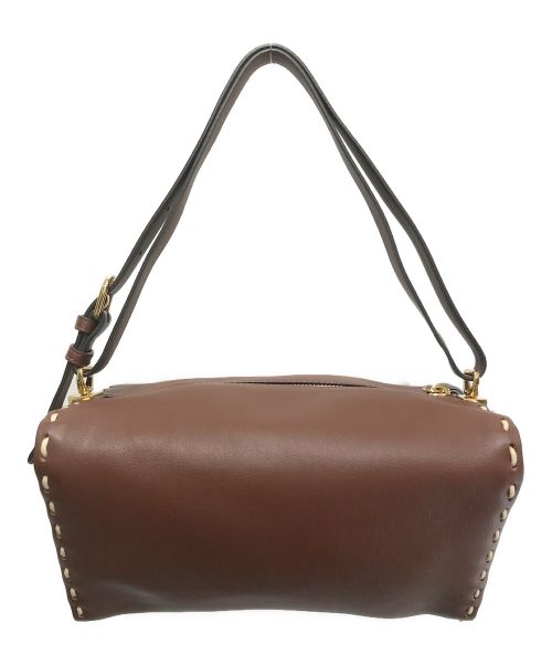 FENDI（フェンディ）FENDI (フェンディ) Triangle Mini Handbag ブラウンの古着・服飾アイテム
