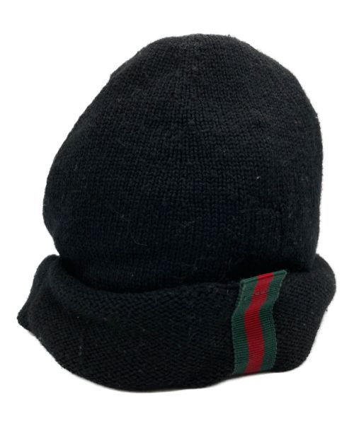 GUCCI（グッチ）GUCCI (グッチ) シェリーラインニット帽 ブラックの古着・服飾アイテム