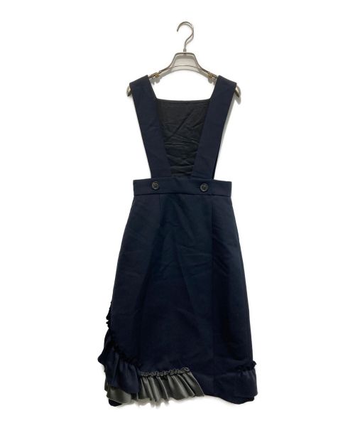 MIU MIU（ミュウミュウ）MIU MIU (ミュウミュウ) バージンウールフリルジャンパースカート ネイビー サイズ:SIZE 40の古着・服飾アイテム