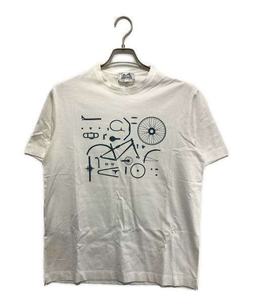 HERMES（エルメス）HERMES (エルメス) プリントTシャツ ホワイト サイズ:SIZE Mの古着・服飾アイテム