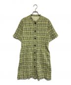 LE CIEL BLEUルシェルブルー）の古着「Tweed Mini Shirt Dress」｜ライトグリーン