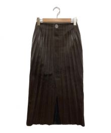 IRENE（アイレネ）の古着「Silky Leather Skirt」｜ブラウン