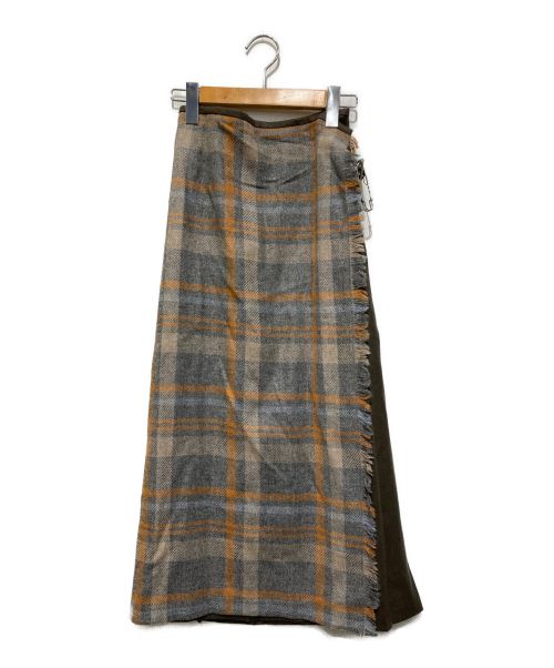 O'NEIL OF DUBLIN（オニールオブダブリン）O'NEIL OF DUBLIN (オニールオブダブリン) アシンメトリーキルトスカート カーキ サイズ:SIZE US6の古着・服飾アイテム