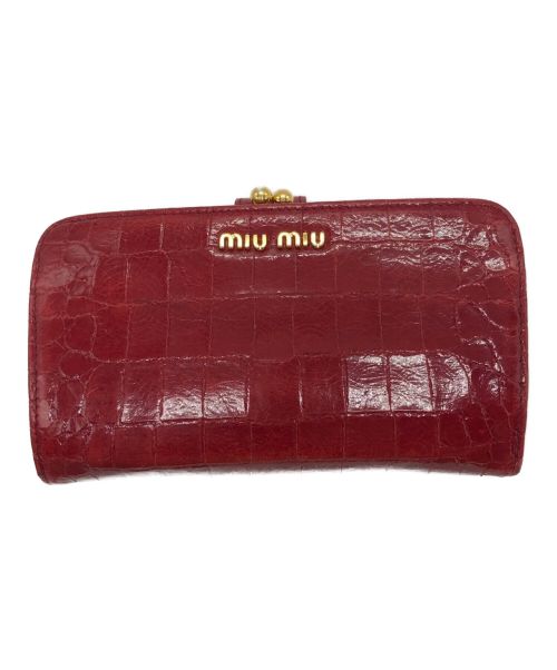 MIU MIU（ミュウミュウ）MIU MIU (ミュウミュウ) 2つ折り財布 レッドの古着・服飾アイテム