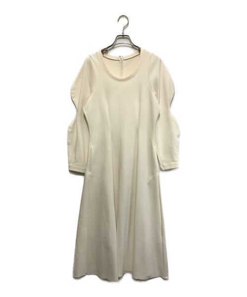 LE CIEL BLEU（ルシェルブルー）LE CIEL BLEU (ルシェルブルー) Sculpted Sleeve Dress ホワイト サイズ:SIZE 36の古着・服飾アイテム