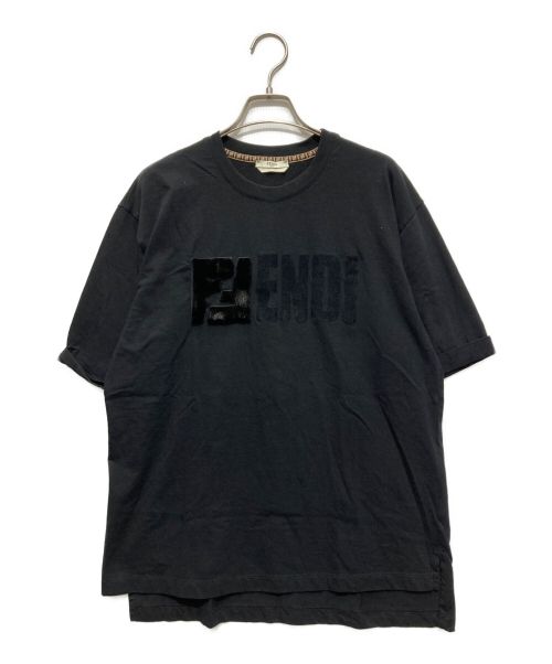 FENDI（フェンディ）FENDI (フェンディ) フロントファーFFロゴ入りTシャツ ブラック サイズ:SIZE Mの古着・服飾アイテム