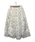SEVEN TEN by MIHO KAWAHITO（セブン テン バイ ミホ カワヒト）の古着「オーガンジー刺繍スカート」｜ホワイト×グリーン