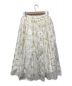 SEVEN TEN by MIHO KAWAHITO (セブン テン バイ ミホ カワヒト) オーガンジー刺繍スカート ホワイト×グリーン サイズ:SIZE S：12800円
