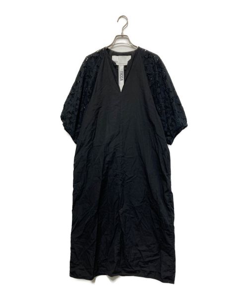 ticca（ティッカ）ticca (ティッカ) レースバルーンスリーブワンピース ブラック サイズ:SIZE FREEの古着・服飾アイテム