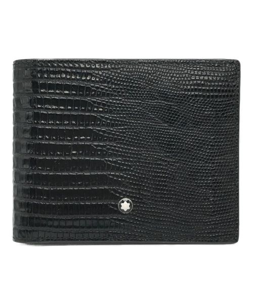 MONTBLANC（モンブラン）MONTBLANC (モンブラン) クロコ型押し2つ折り財布 ブラックの古着・服飾アイテム