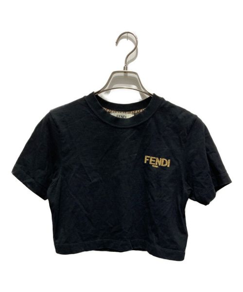 FENDI（フェンディ）FENDI (フェンディ) 刺繍ロゴTシャツ ブラック サイズ:XXSの古着・服飾アイテム